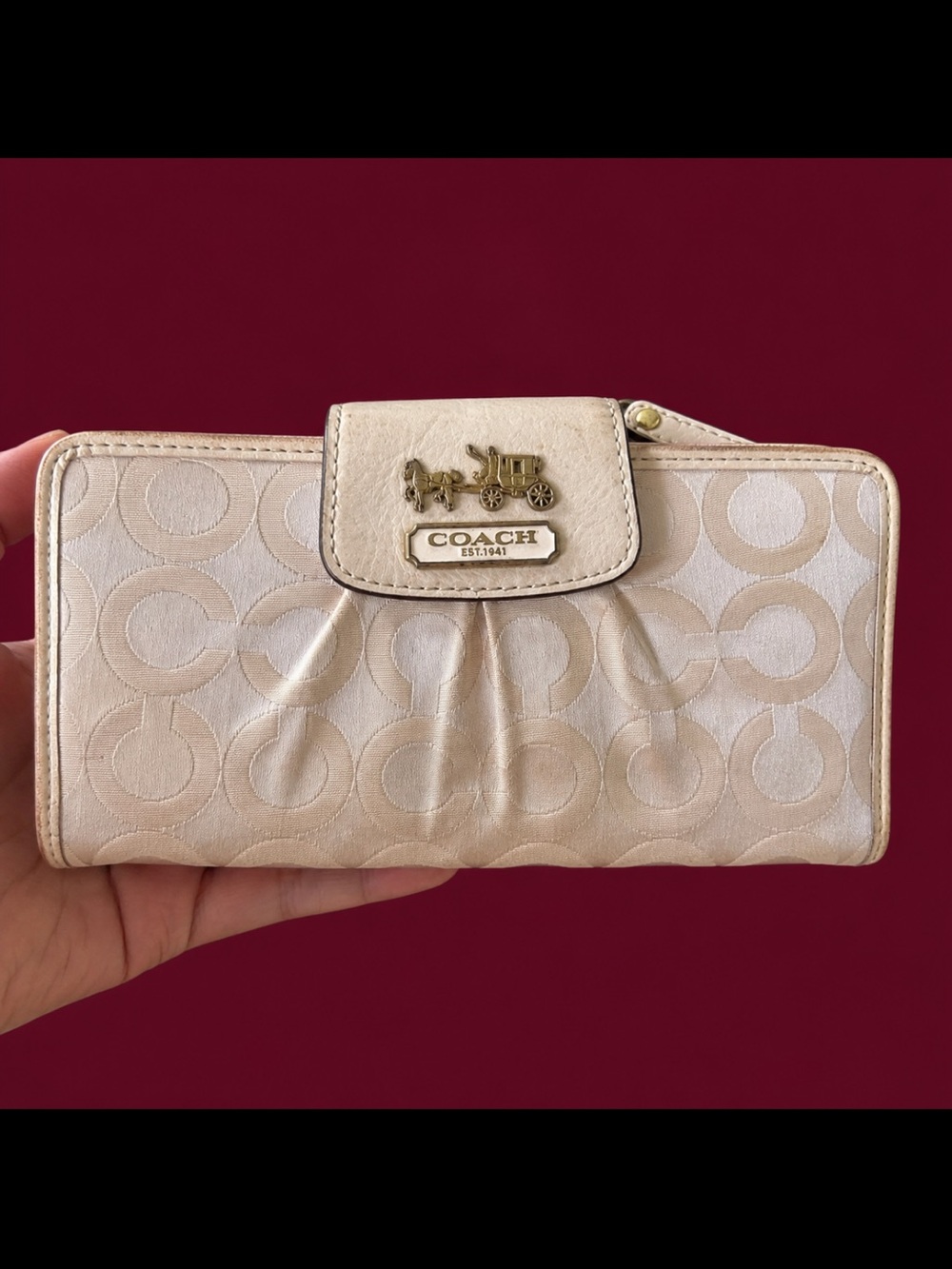 Coach Horse & Carriage Wallet (with minor stains)